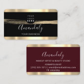 Nails Makeup Stylist Gold Black Stroke Logo Visitenkarte (Vorne/Hinten)