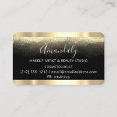 Nails Makeup Stylist Gold-Schwarz-Logo Visitenkarte (Rückseite)