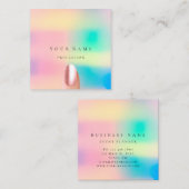 Nails Manicure Beruflich Holograph Ombre Quadratische Visitenkarte (Vorne/Hinten)