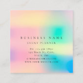 Nails Manicure Beruflich Holograph Ombre Quadratische Visitenkarte (Rückseite)