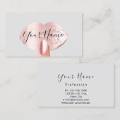 Nails Manicure Makeup Artist Gray Pink Kiss Lippen Visitenkarte (Vorne/Hinten)