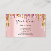 Nails Manicure Makeup Artist Rose Tropfen Gold Lip Visitenkarte (Rückseite)