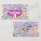Nails Manicure Makeup Holograph Lips Glitzer Gold Visitenkarte (Vorne/Hinten)