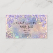 Nails Manicure Makeup Holograph Lips Glitzer Gold Visitenkarte (Rückseite)