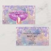 Nails Manicure Makeup Holograph Lips Glitzer Kiss Visitenkarte (Vorne/Hinten)