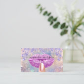 Nails Manicure Makeup Holograph Lips Glitzer Kiss Visitenkarte (Stehend Vorderseite)