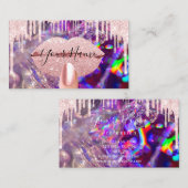 Nails Manicure Makeup Holographic Kiss Lips VIP Visitenkarte (Vorne/Hinten)