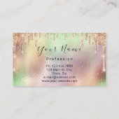 Nails Manicure Makeup Holographic Lips Rose Gold Visitenkarte (Rückseite)