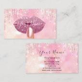 Nails Manicure Makeup Pink Tropfens Kiss Lips Visitenkarte (Vorne/Hinten)