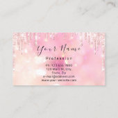 Nails Manicure Makeup Pink Tropfens Kiss Lips Visitenkarte (Rückseite)