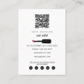 Nails Manicure Pedicure Beauty Nail Artist Modern Visitenkarte (Rückseite)