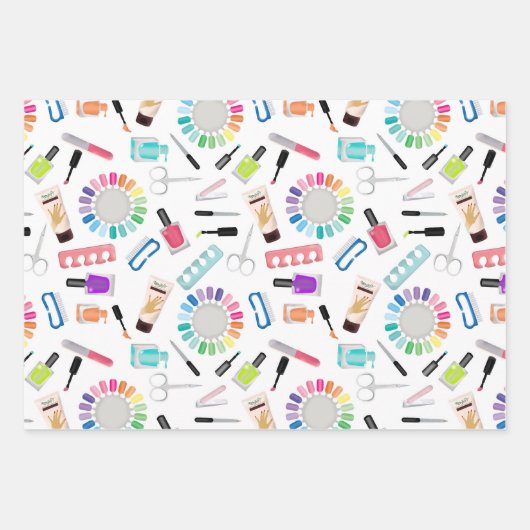 Nails Manicure Pedicure Beauty Salon Geschenkpapier Set (Vorderseite)