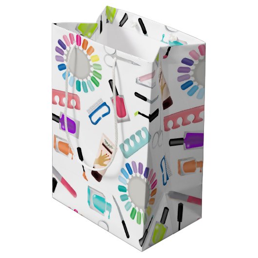 Nails Manicure Pedicure Beauty Salon Mittlere Geschenktüte (Rückseite Schrägansicht)