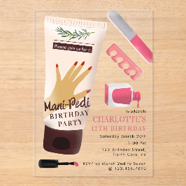 Nails Manicure Pedicure Mani Pedi Girls Birthday Acryleinladungen