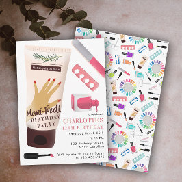 Nails Manicure Pedicure Mani Pedi Girls Birthday Einladung