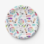 Nails Manicure Pedicure Mani Pedi Girls Birthday Pappteller (Vorderseite)