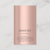 Nails Manicure Pedicure Skinny Rose Gold Beruf Visitenkarte (Rückseite)