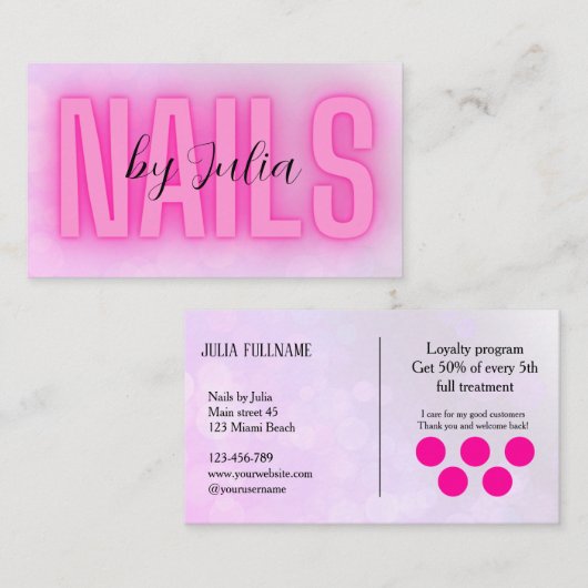 Nails mit Visitenkarte (Vorne/Hinten)