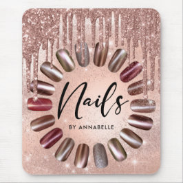 Nails Moderne Rose Gold Glitzer Tropfen Mousepad