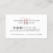 Nails Moderne Rose Gold Glitzer Tropfen Visitenkarte (Rückseite)