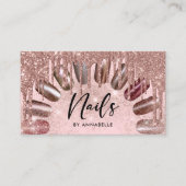 Nails Moderne Rose Gold Glitzer Tropfen Visitenkarte (Vorderseite)