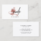 Nails Rose Gold & Black Business Card Visitenkarte (Vorne/Hinten)