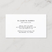 Nails Rose Gold & Black Business Card Visitenkarte (Rückseite)