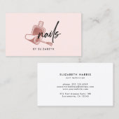 Nails Rose Gold & Black Business Card Visitenkarte (Vorne/Hinten)