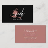 Nails Rose Gold & Black Visitenkarte (Vorne/Hinten)