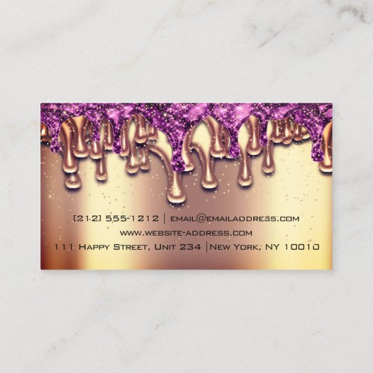 Nails Salon Artist Rose Gold Lila Tropfen Rosa Visitenkarte (Rückseite)