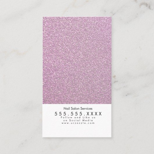 Nails Salon Beauty Artist QR Code Imitate Glitzer Visitenkarte (Rückseite)