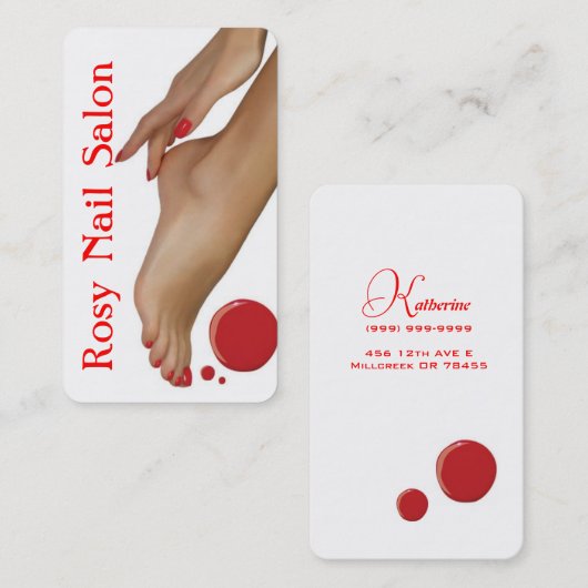 Nails Salon Beauty Wellness-Center Business Card Visitenkarte (Vorne/Hinten)