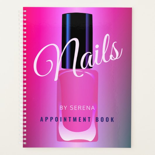 Nails Salon elegante trendige rosa Terminkalender Planer (Vorderseite)
