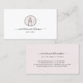 Nails Salon gürtelrosa trendige Abbildung Visitenkarte (Vorne/Hinten)