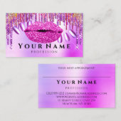 Nails Salon Manicure Tropfens Holograph Lips pink Visitenkarte (Vorne/Hinten)