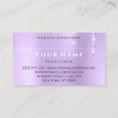 Nails Salon Manicurist Tropfen Holographic Lila Visitenkarte (Rückseite)