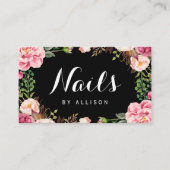 Nails Salon Nail Technician Romantic Floral Wrap Visitenkarte (Vorderseite)