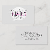 Nails Salon Quote Pink Business Card Visitenkarte (Vorne/Hinten)