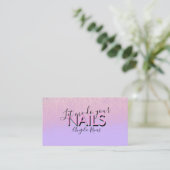 Nails Salon Quote Pink Violet Business Card Visitenkarte (Stehend Vorderseite)