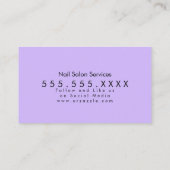 Nails Salon Quote Pink Violet Business Card Visitenkarte (Rückseite)