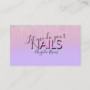 Nails Salon Quote Pink Violet Business Card Visitenkarte
