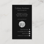 Nails Schwarz-weißes Beauty Checklist Business-Log Terminkarte (Rückseite)