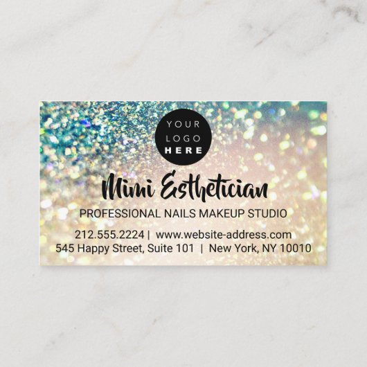 Nails Studio Artist Acrylic Tropfen Glitzer Hologr Visitenkarte (Rückseite)