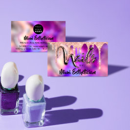 Nails Studio Artist Acrylic Tropfens Glitzer Lila Visitenkarte