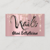 Nails Studio Artist Acrylic Tropfens Glitzer Pink Visitenkarte (Vorderseite)