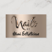 Nails Studio Artist Nails Logo Script Metalik Visitenkarte (Vorderseite)