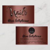 Nails Studio Artist Nails Logo-Skript Brown VIP Visitenkarte (Vorne/Hinten)