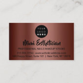 Nails Studio Artist Nails Logo-Skript Brown VIP Visitenkarte (Rückseite)