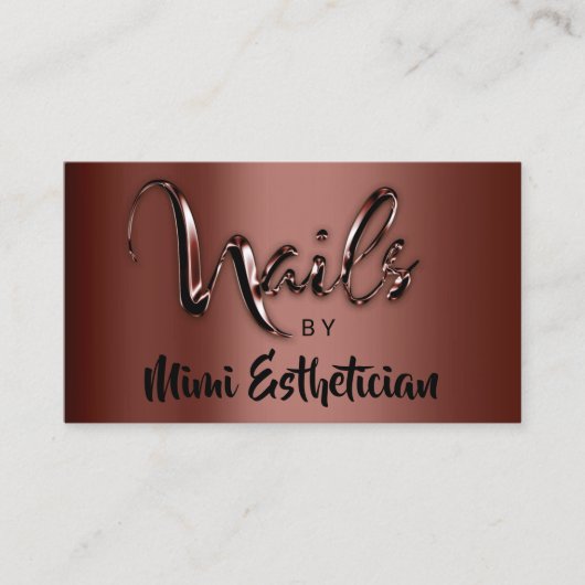 Nails Studio Artist Nails Logo-Skript Brown VIP Visitenkarte (Vorderseite)