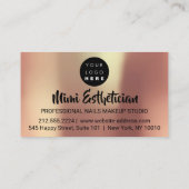 Nails Studio Artist Nails Script Logo Gold Rose Visitenkarte (Rückseite)